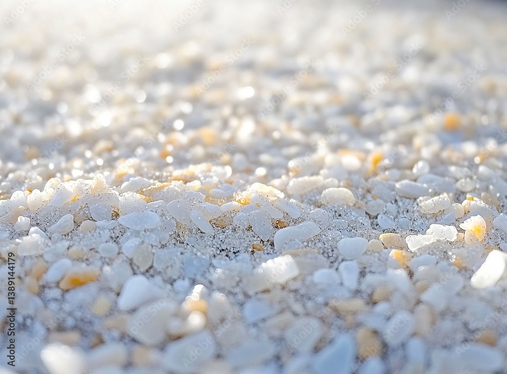 Close-up of white sea sand with small pebbles on the beach, depth of field, macro photography, blurred background, shallow focus, bokeh effect, crystal-clear and sparkling sea water, bright sunlight, Close-up of white sea sand with small pebbles on the beach, depth of field, macro photography, blurred background, shallow focus, bokeh effect, crystal-clear and sparkling sea water, bright sunlight,