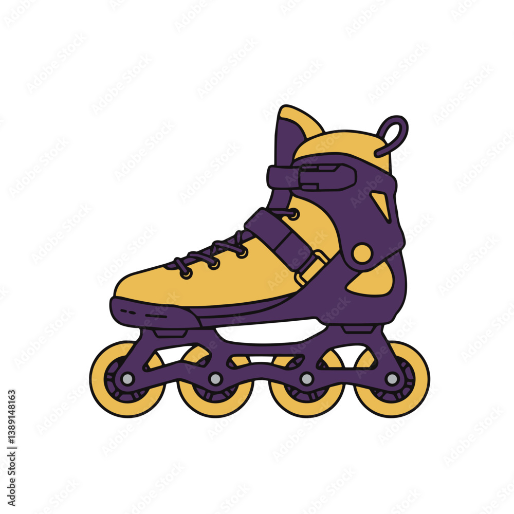 Roller skate illustration in vibrant colors Roller skate illustration in vibrant colors