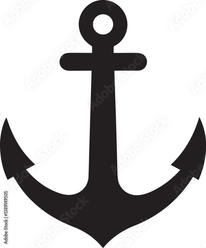 Anchor nautical marine sea ocean ship boat symbol travel navy maritime graphic vector icon element 