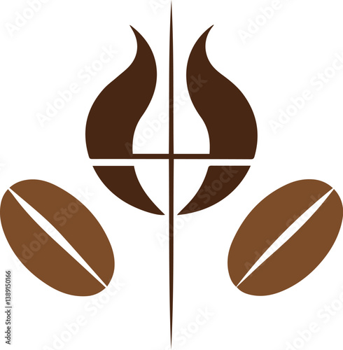 Coffee logo design bean cafe shop branding vector illustration graphic art symbol icon element modern fresh