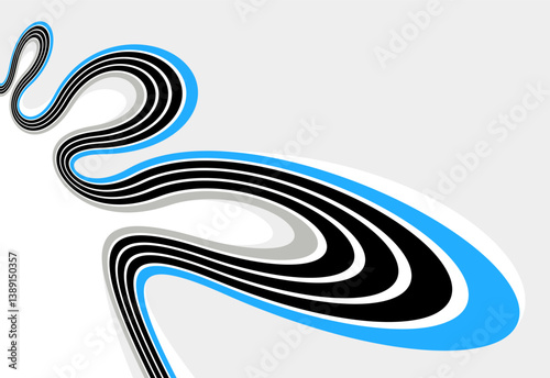 3D lines in motion vector abstract background, creative and dimensional curved stripes dynamic composition, motion and technology.