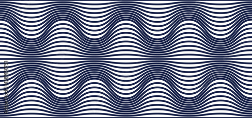 Wavy lines linear seamless pattern, water waves repeat abstract background, curve lines runny river tranquil and relaxing tiling wallpaper.