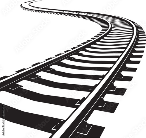 Railroad tracks train railway transportation rail road track curve perspective travel journey path way line