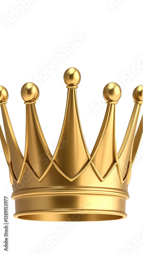 Golden Crown Illustration Isolated On Transparent Background Royalty Symbol