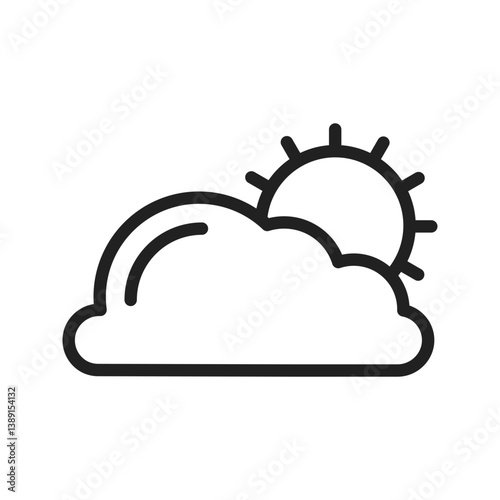 Partly Sunny icon vector image. Suitable for mobile apps, web apps and print media.