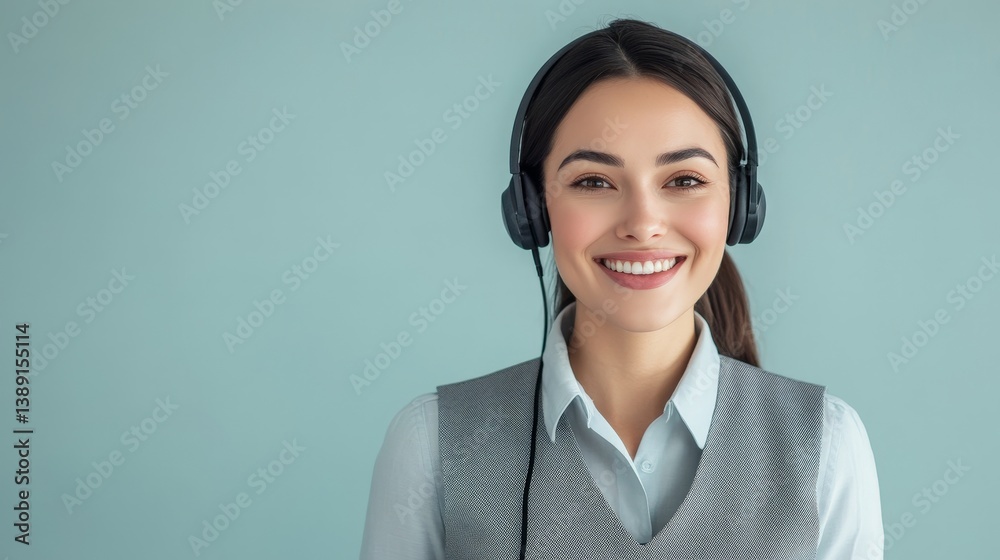 Customer Service Representative with Headset and Friendly Smile Customer Service Representative with Headset and Friendly Smile