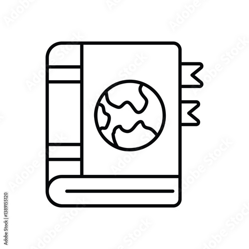 Travel Guidebook icon isolated on a white background. Vector illustration.