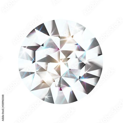 An exquisite diamond with flawless edges. Vector illustration