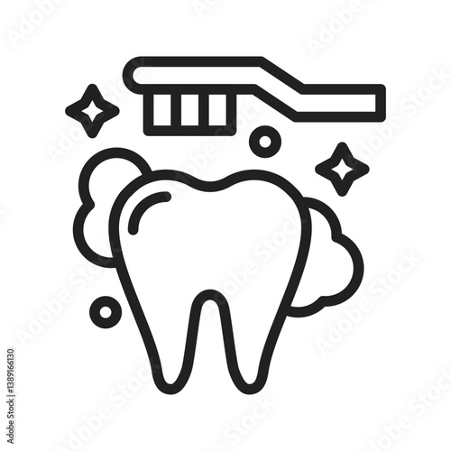 Brush your Teeth icon vector image. Suitable for mobile apps, web apps and print media.