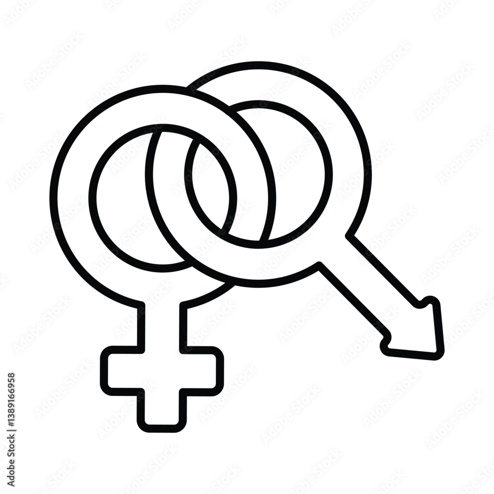 Gender vector outline icon. EPS 10 file Gender vector outline icon. EPS 10 file