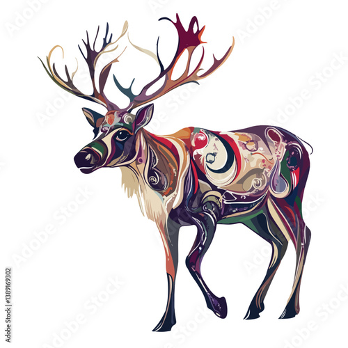 reindeer, animal, vector, transparent background