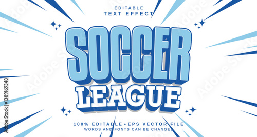 Editable text style effect - Soccer League text style theme.