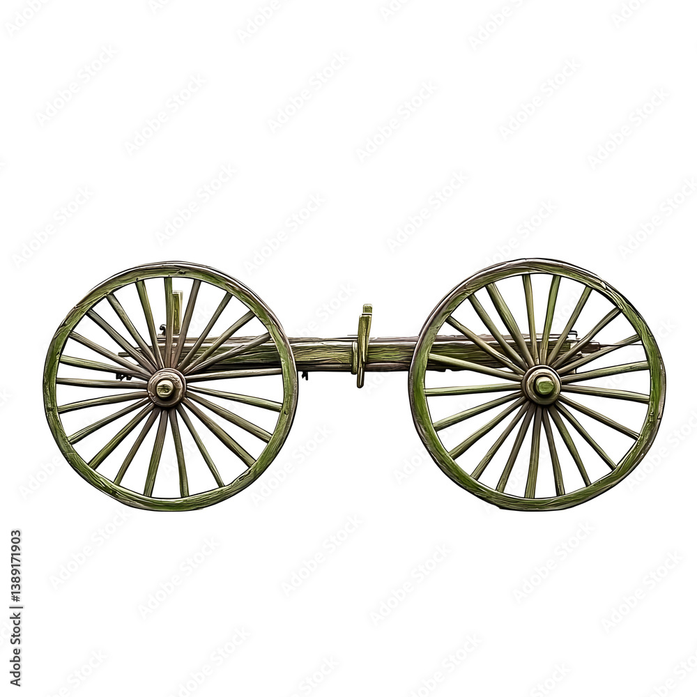 Fototapeta premium Isolated Golden Vintage Bicycle Wheel Illustration On Black Background