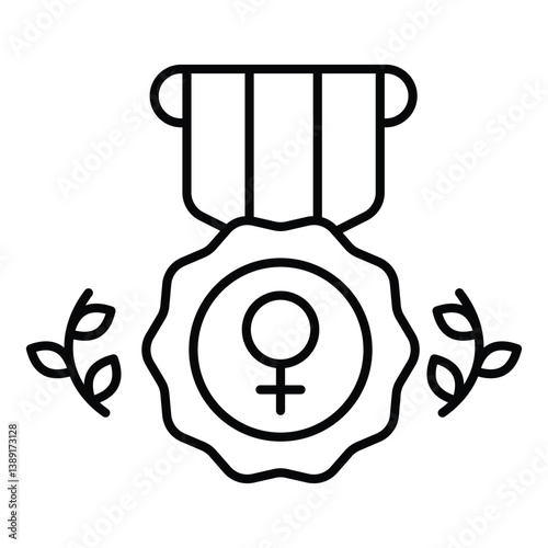Medal vector outline icon. EPS 10 file