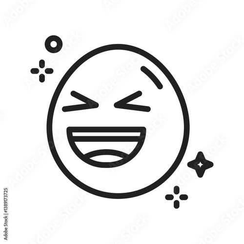 Grinning Squinting Face icon vector image. Suitable for mobile apps, web apps and print media.