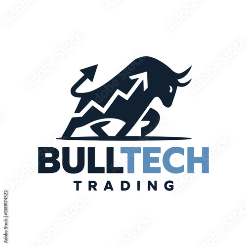Bull Finance Logo Design Vector, Bull Finance Silhouette 