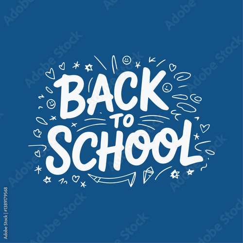 Back to School Text Typography Written Background Template Vector Illustration Featuring Motivational and Educational Elements for the New School Year, Classroom Vibes, Academic Inspiration Study Time