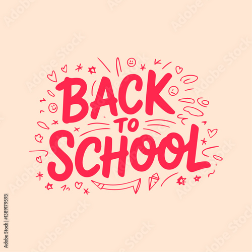 Back to School Text Typography Written Background Template Vector Illustration Featuring Motivational and Educational Elements for the New School Year, Classroom Vibes, Academic Inspiration Study Time