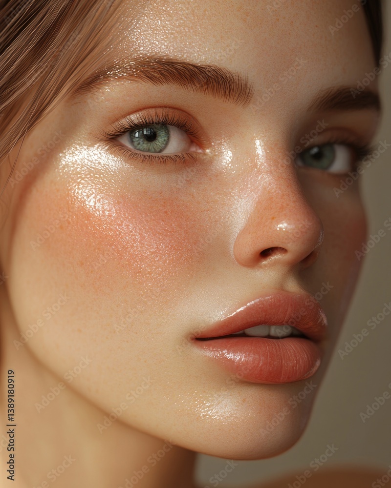 Fototapeta premium A highly detailed and realistic portrait of a beautiful young woman