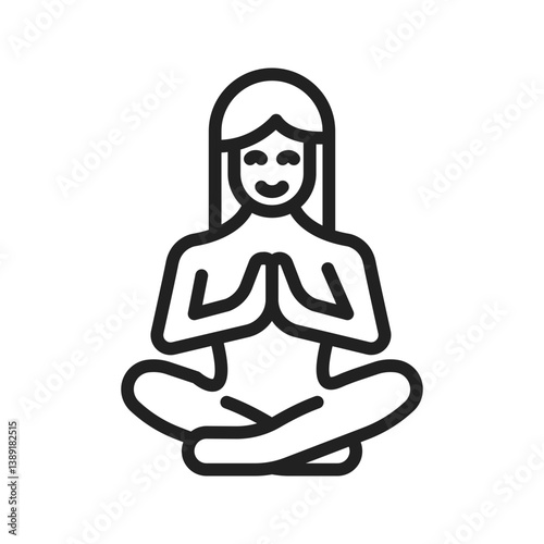 Meditate icon vector image. Suitable for mobile apps, web apps and print media.