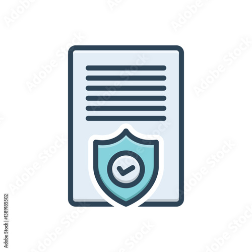 Color illustration icon for consent