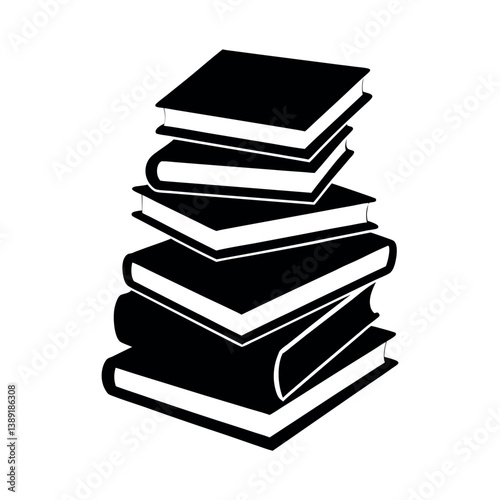 stack of books isolated
