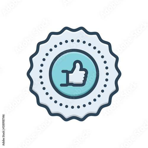 Color illustration icon for seal of approval