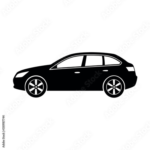black car isolated on white