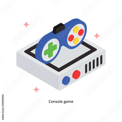 Console game Concept Isometric Style Illustrations. Eps 10 File