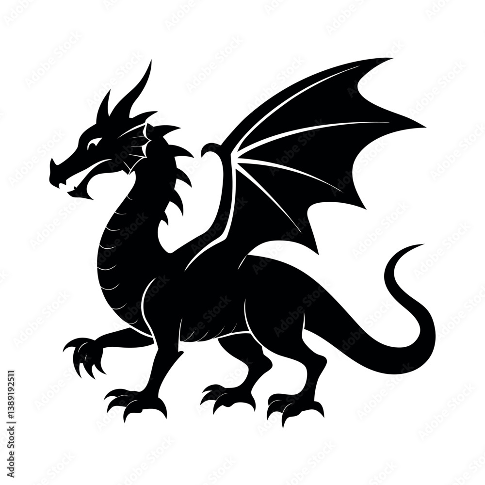 Fototapeta premium vector illustration of a dragon