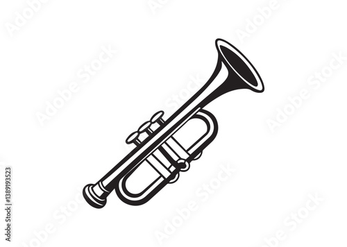 Trumpet silhouette, Trumpet  Icon, Trumpet Black vector