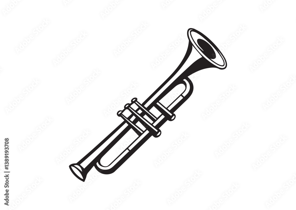 Trumpet silhouette, Trumpet Icon, Trumpet Black vector Trumpet silhouette, Trumpet Icon, Trumpet Black vector
