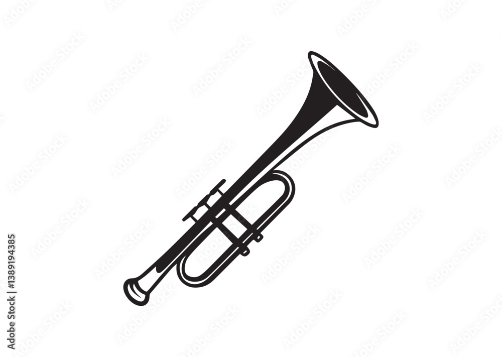 Trumpet silhouette, Trumpet Icon, Trumpet Black vector Trumpet silhouette, Trumpet Icon, Trumpet Black vector