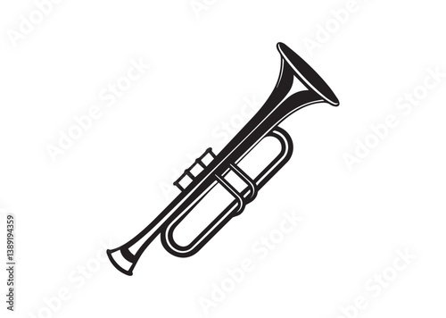 Trumpet silhouette, Trumpet  Icon, Trumpet Black vector