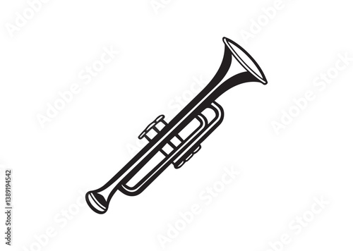 Trumpet silhouette, Trumpet  Icon, Trumpet Black vector