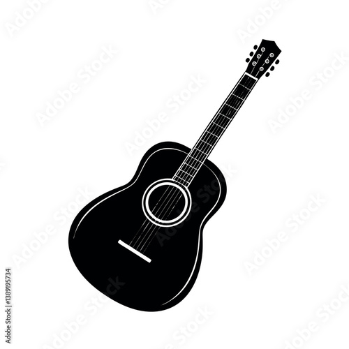acoustic guitar isolated on white