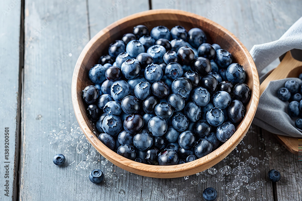 fresh blueberries in a wooden bowl fresh blueberries in a wooden bowl