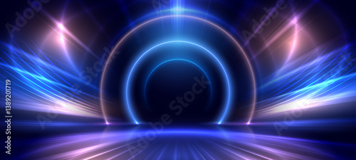 Abstract background. Shiny light spark effect scene. Motion light effect, speed motion concept. Futuristic technology pattern for banner or poster design.