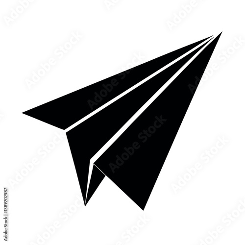 paper plane isolated on black background