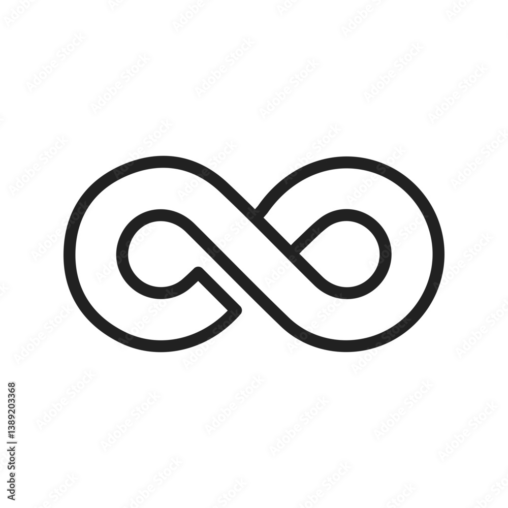 Infinity icon vector image. Suitable for mobile apps, web apps and print media.