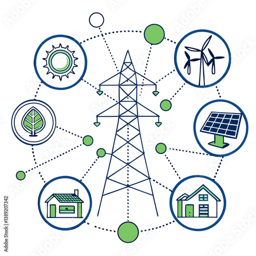 Minimalist Smart Grid Technology – Vector Design for Sustainable Energy Systems