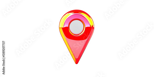 Free Download Isolated Illustration Of A Red And Yellow Location Marker On A Black Background - GFXLoad