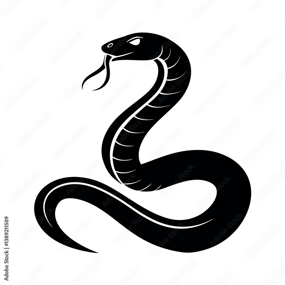 Fototapeta premium black snake vector illustration
