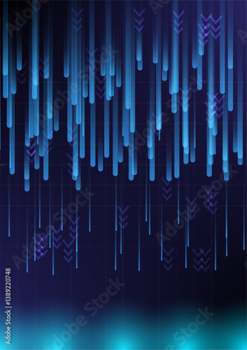 Digital Ascent Abstract digital design of illuminated lines and directional arrows, representing data flow and technological innovation.