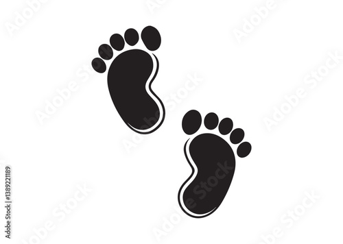 Footprint silhouette, footprint Icon, Baby footprint silhouette vector