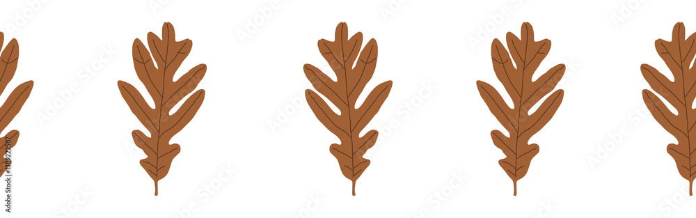 Obraz premium Leaves border on a white background. Hand-drawn illustration. Perfect for spring and summer.