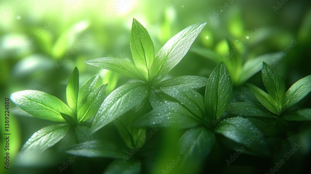 Lush green leaves in soft light Lush green leaves in soft light