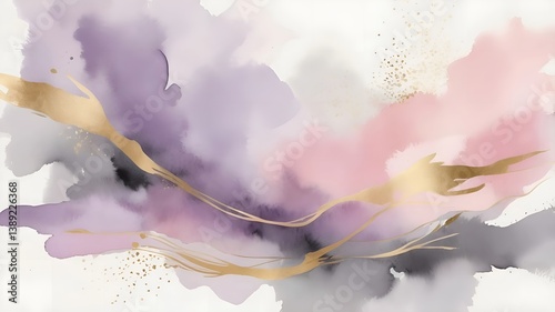 watercolor abstract background, white space becomes equally important as colored areas, with careful attention to the balance between presence and absence