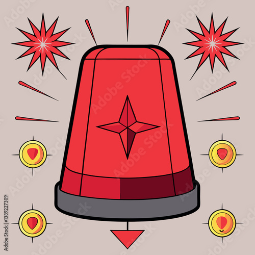 Design a red flasher with 6 distinct styles 