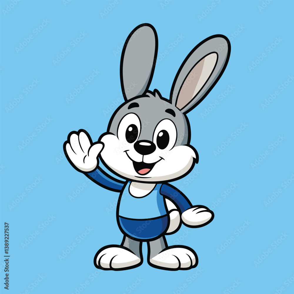 Cute Rabbit in Welcoming Gesture Vector Cute Rabbit in Welcoming Gesture Vector
